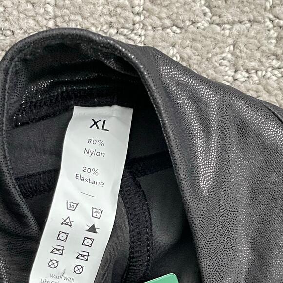 Halara XL Leggings Shimmer Black Faux Pockets front back - Picture 4 of 5